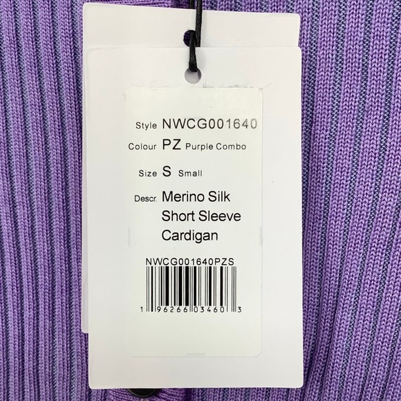 NEW! NAADAM Size Small Merino Silk Short Sleeve Cardigan Sweater $225 msrp J6-11 - Picture 11 of 13